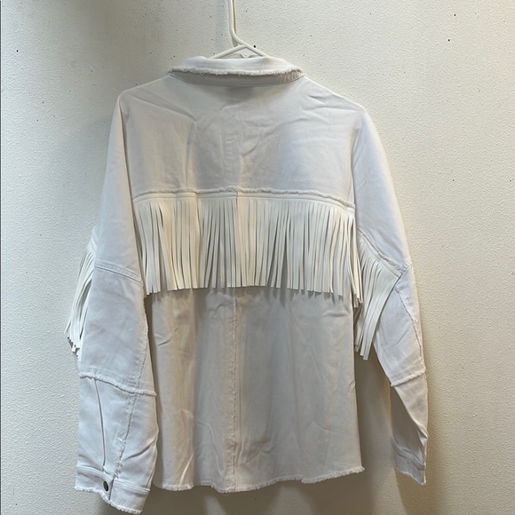 Haute Hippie White Utility Jacket Minimalist Design - Picture 4 of 8